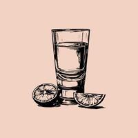 Glass And Lemon SLice vector