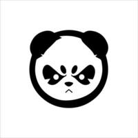 Panda Angry Face SImple Design vector