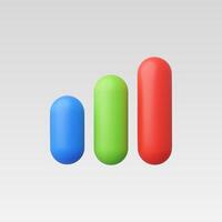 3d Realistic Graph chart illustration vector