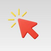 3d Realistic Cursor click illustration vector