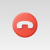 3d Realistic End Call Icon illustration vector