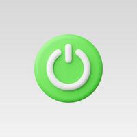 3d Realistic Power button Icon illustration vector