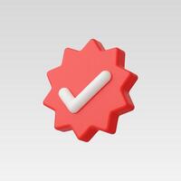 3d Realistic Verify check icon illustration vector