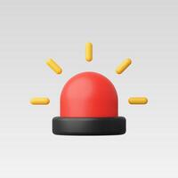 3d Realistic Flashing red siren Icon illustration vector