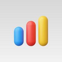3d Realistic Graph chart illustration vector