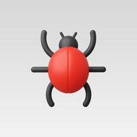 3d Realistic Bug Icon illustration vector