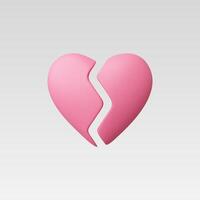 3d Realistic Broken heart illustration vector