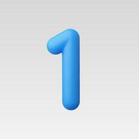 3d Realistic Number One illustration vector