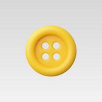3d Realistic Large plastic clothes button illustration vector