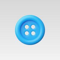 3d Realistic Large plastic clothes button illustration vector