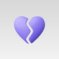 3d Realistic Broken heart illustration vector