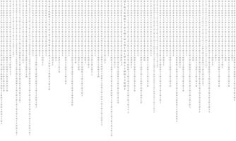 Binary code zero one abstract matrix white background with binary computer code. vector