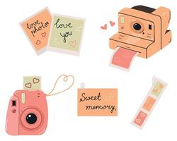 Valentine's day elements on white background vector