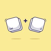 Computer keyboard combination shortcut Ctrl X icon object symbol fast typing technology illustration. Work efficient innovation on computer program vector