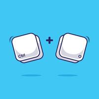 Computer keyboard combination shortcut Ctrl O icon, button, symbol object Customizable keyboard shortcut automation and timesaving programming vector