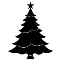 Christmas tree silhouette illustration on a white background vector