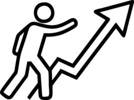 Dynamic Business Growth Icon Featuring Leader Silhouette and Bar Chart. vector