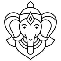 Simple Ganesha God Symbol Illustrations for Sacred Art Projects. vector