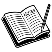 Elegant Line Art Illustration of a Book Open to Pages. vector