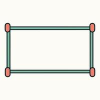 Decorative Rectangular Frame with Fine Ornamental Details. vector