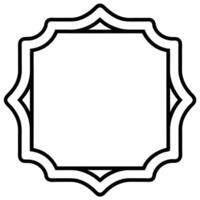 Elegant Rectangular Frame Line Art with Intricate Patterns. vector