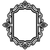 Intricate Rectangular Frame with Ornamental Details. vector