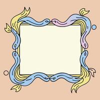 Artistic Rectangular Border with Elegant Ornamental Details. vector