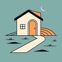 Simple House with Pathway Icon Elegant Style vector