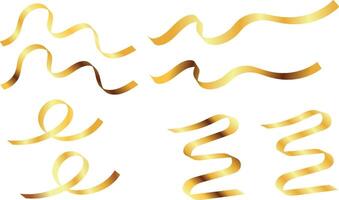 set of golden ribbons vector
