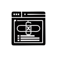 Web development black icon, concept illustration, flat symbol, glyph sign. vector