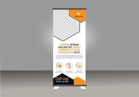 set of modern roll up banner stand design vector