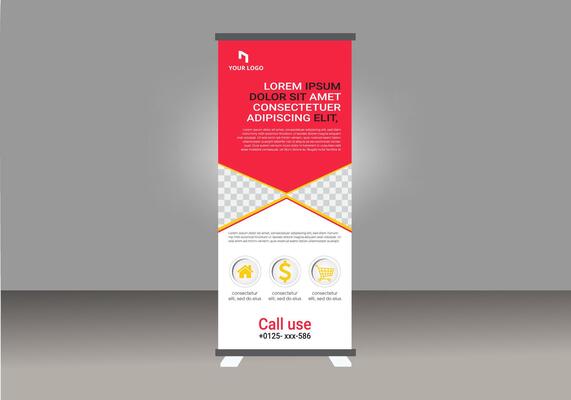 triangle roll up business brochure flyer banner design