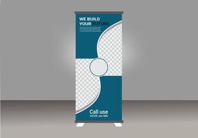 Roll up banner stand template Creative design vector