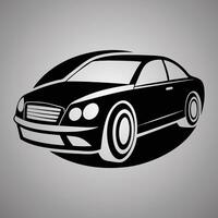 The Modern car coupe, abstract silhouette on white background. Vehicle icons view from side vector