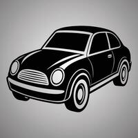 Modern car coupe, abstract silhouette on white background. Vehicle icons view from side vector