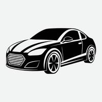 Modern car abstract silhouette on white background. Vehicle icons view from side vector