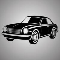 A Modern car coupe, abstract silhouette on white background. Vehicle icons view from side vector