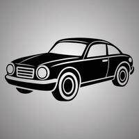 car coupe, abstract silhouette on white background. Vehicle icons view from side vector