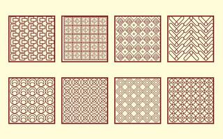 Unique Traditional Red Pattern Set with different style vector