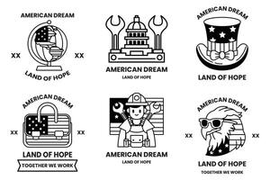 A set of different American dream badges vector