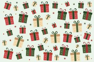 Christmas arrangement of colorful gift boxes forming a joyful pattern. Xmas holiday background vector