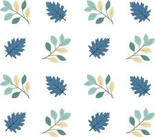 Leaves and branches in cold color palette against pure white background. Wintertime, seasonal illustration background vector