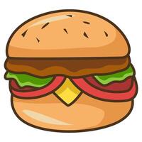 Hamburger isolated on white background vector