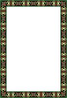 square colored ancient Russian ornament. Slavic rectangle, border, frame. Painting of the royal chambers. vector