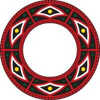 Native American round colored pattern. Geometric shapes in a circle. National ornament of the peoples of America, Maya, Aztecs, Incas vector