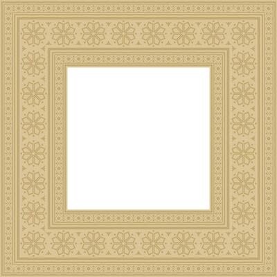 square gold ancient Russian ornament. Slavic rectangle, border, frame. Painting of the royal chambers.