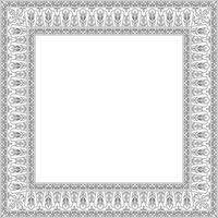 linear contour square Turkish ornament. Ottoman rectangle, border, frame. Muslim pattern for stained glass. vector