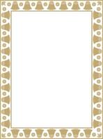 golden square Egyptian ornament. Rectangle, frame, ancient Egypt.Pattern of lotus flowers and sun vector
