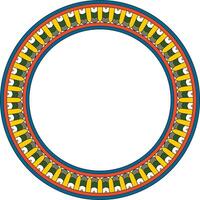 colored round Egyptian ornament. Circle, frame, ring of ancient Egypt.Pattern of lotus flowers and sun vector