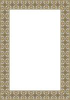 black and gold square gothic ornament. Medieval European rectangle, border. Classic pattern of the Germans, Angles, Saxons, Franks. vector